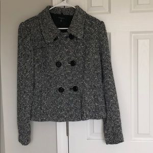Gray and black thick suit jacket